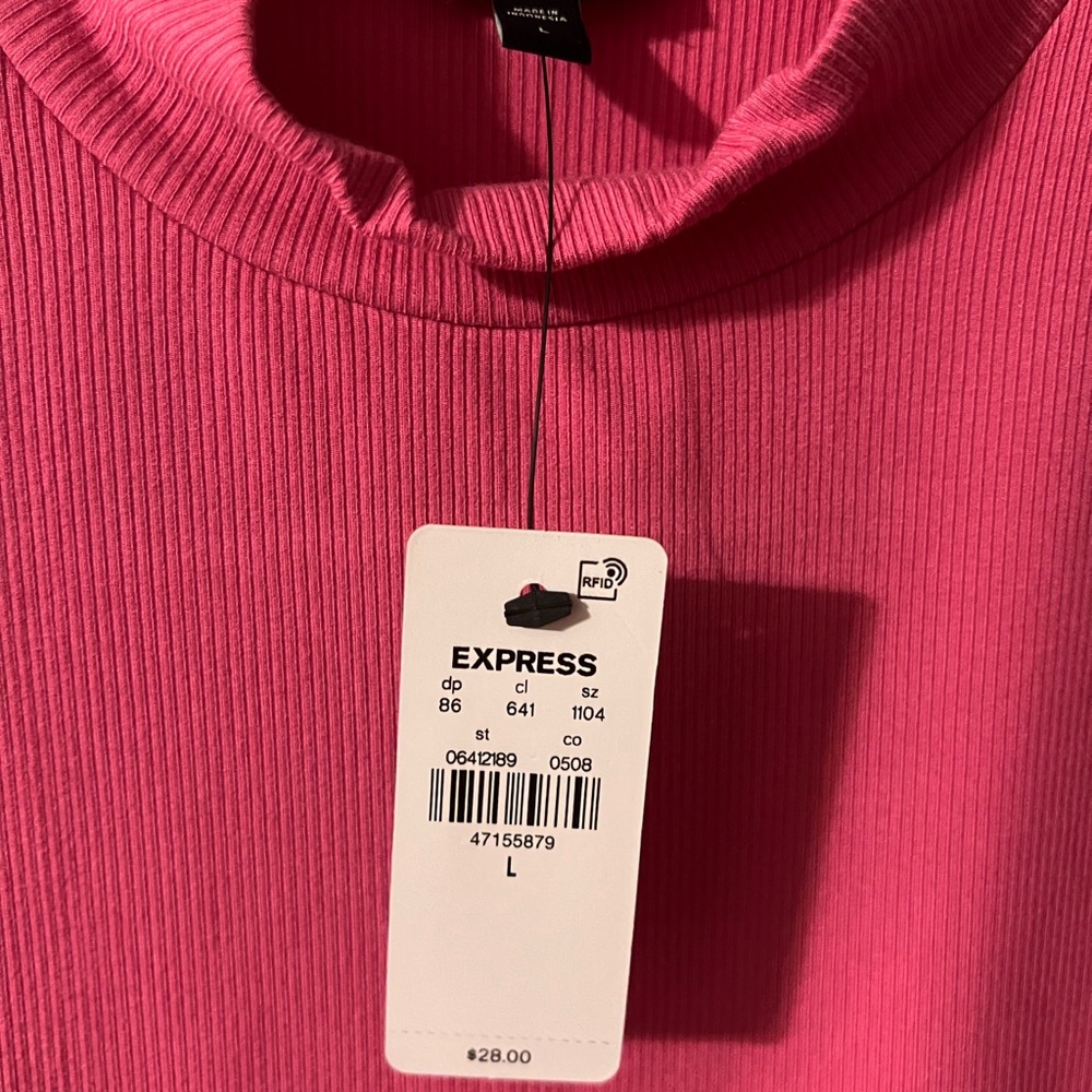 Express Fuchsia Ribbed Tank Top - Picture 2 of 4